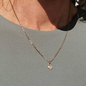 Dainty Moon Pendant Necklace Gold Sun Star Charm Waterproof Goddess Jewelry